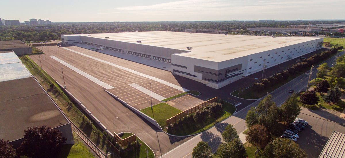 8875 Torbram Rd, Brampton, LEED Gold industrial facility, aerial view